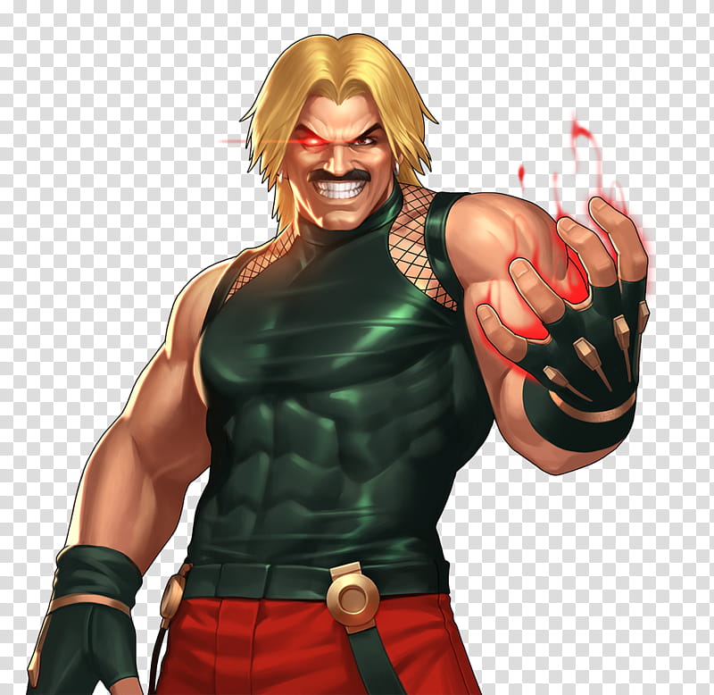 Rugal Bernstein KOF  OL, illustration of man with fire on hand character transparent background PNG clipart