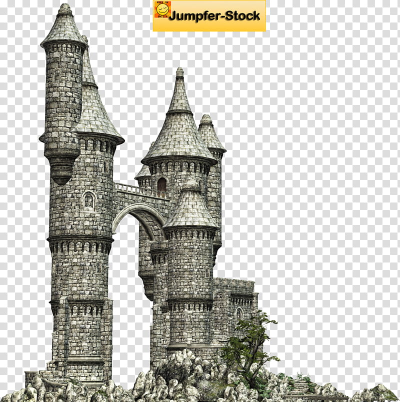 Fantasy Land , gray concrete -tower castle transparent background PNG clipart