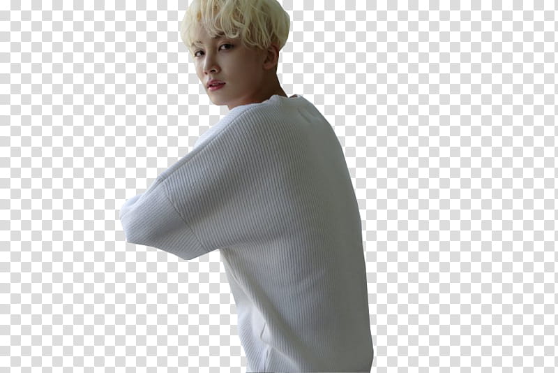 SEVENTEEN ALONE AL , man wearing white sweater transparent background PNG clipart