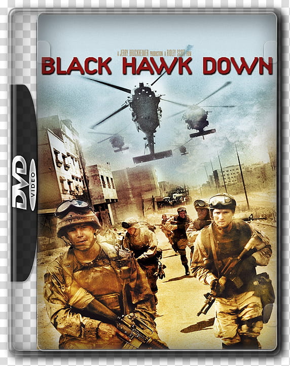 DVD Movie Case Icons, black-hawk-down transparent background PNG clipart