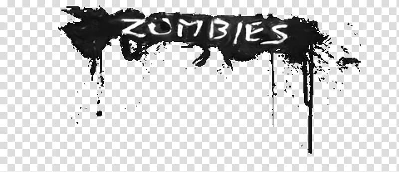Zombies logo B and W transparent background PNG clipart