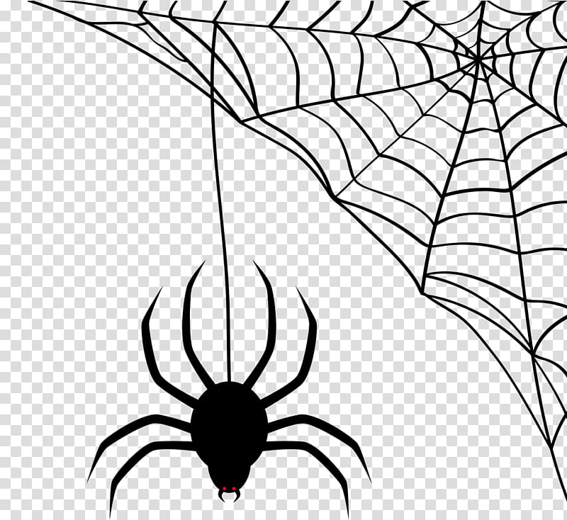 MINI Happy Halloween, black spider and web illustration transparent background PNG clipart