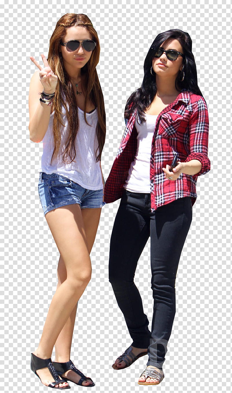 Miley y Demi transparent background PNG clipart