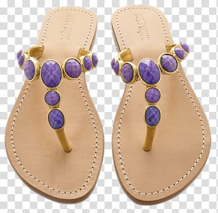 Shoes set, pair of brown thong flat sandals transparent background PNG clipart