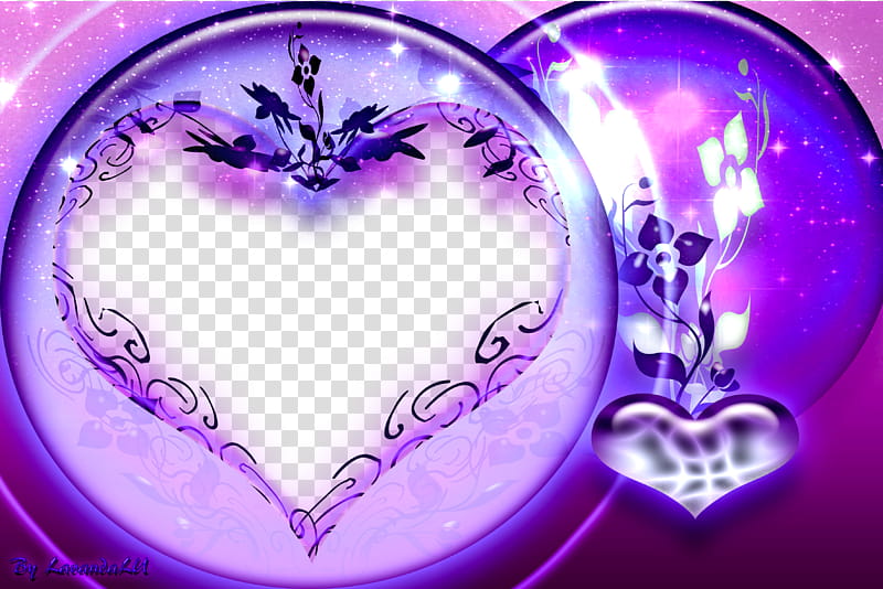 Lav Frames , purple heart illustration transparent background PNG clipart