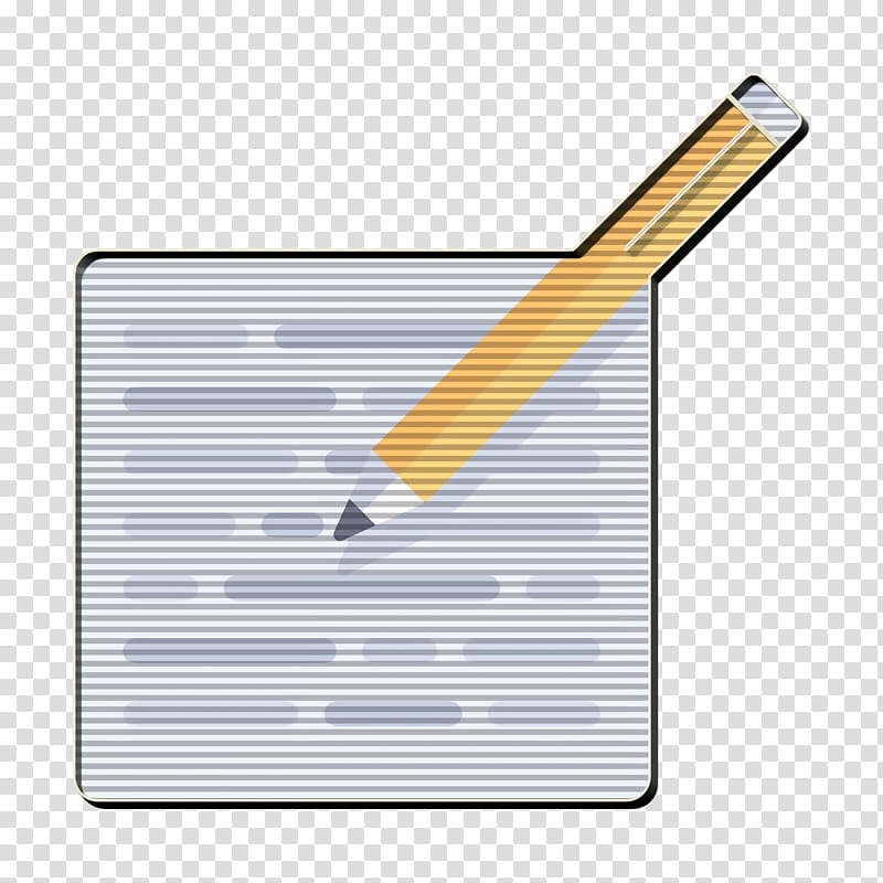 Paper icon School material icon Management icon, Yellow, Line, Pencil transparent background PNG clipart