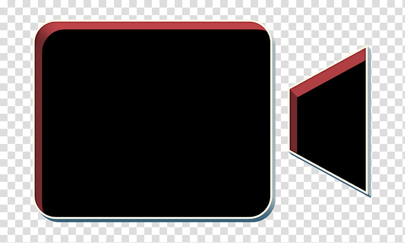 Video camera icon Interface icon Film icon, Red, Black, Rectangle, Technology, Line, Material Property, Square transparent background PNG clipart