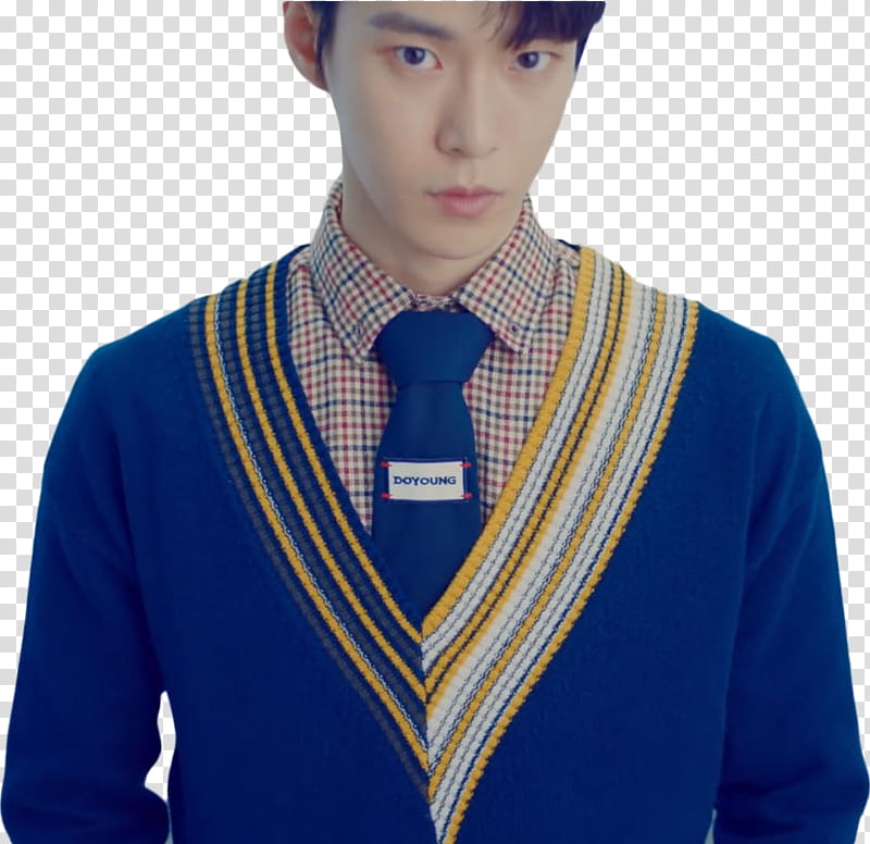 NCT NCT  YEARBOOK, man wearing blue and multicolored top transparent background PNG clipart
