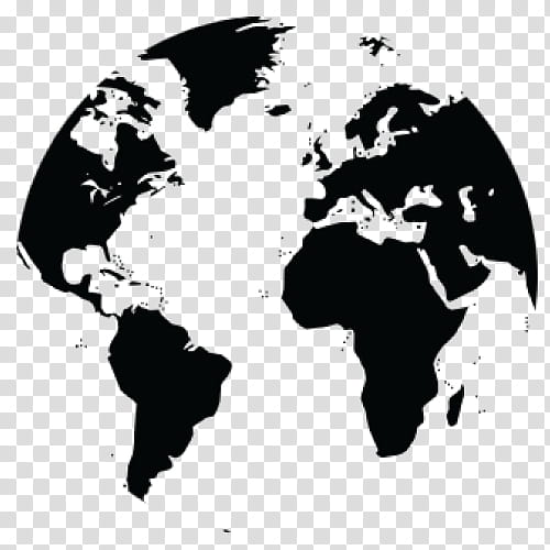 Earth Black And White, World, Globe, World Map, Cartography, Geography, Topography, Latitude transparent background PNG clipart