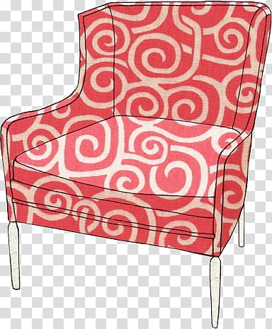 Colored Sofa, red and white wing chair illustration transparent background PNG clipart