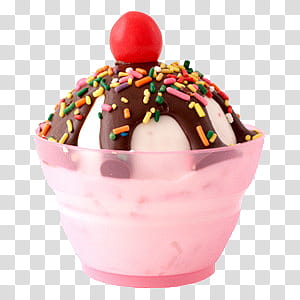 ice cream with cherry on top transparent background PNG clipart