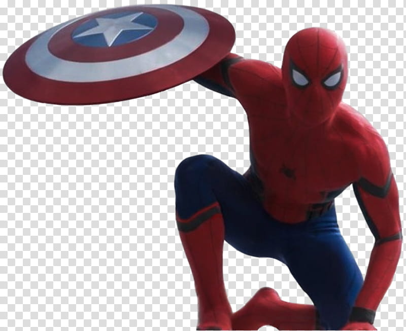 CIVIL WAR TEAM IRON MAN, Marvel Spider-Man holding Captain America shield \ transparent background PNG clipart