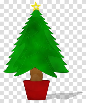 Christmas tree, Watercolor, Paint, Wet Ink, Christmas Decoration, Green, Oregon Pine, Colorado Spruce transparent background PNG clipart thumbnail