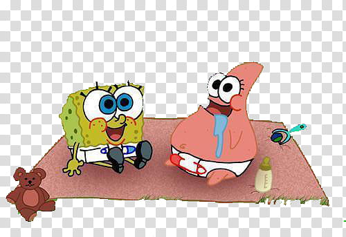 Bob esponja, Patrick Star and Spongebob Squarepants transparent background PNG clipart
