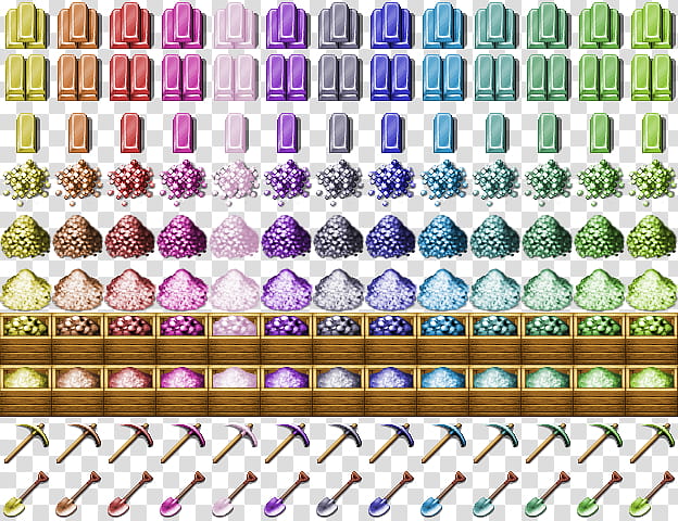 Re Colored Metalbars Tools Gravel RPG Maker MV, assorted-color powders transparent background PNG clipart