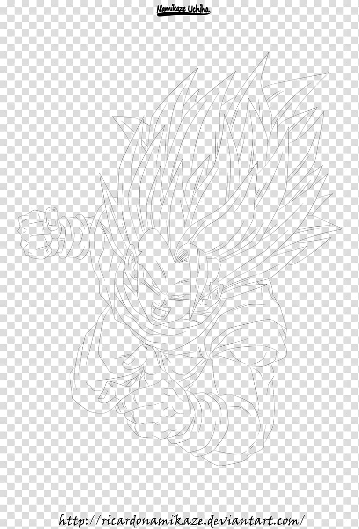 Goku Ssj (Lineart). transparent background PNG clipart