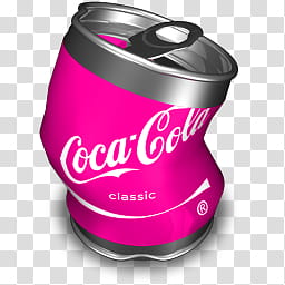 purple Coca-Cola soda can transparent background PNG clipart