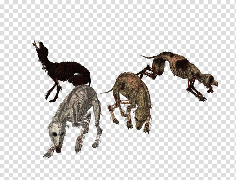 Undead Dogs xps mmd, four monster dogs illustration transparent background PNG clipart