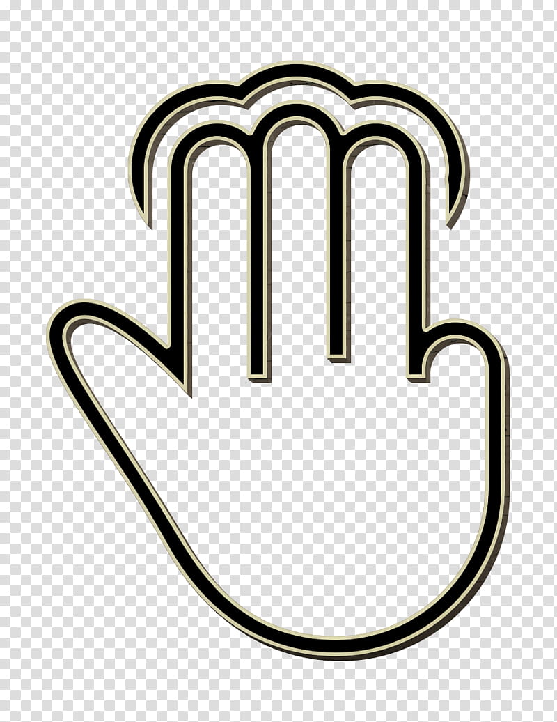 fingers icon gesture icon hand icon, Tap Icon, Three Icon, Line transparent background PNG clipart