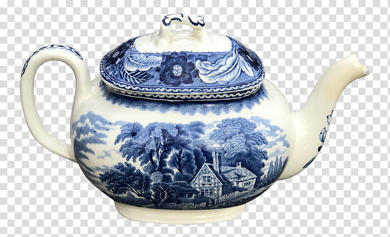 Chinese, Teapot, Porcelain, Kettle, Tableware, Blue And White Pottery, Chinese Export Porcelain, Antique transparent background PNG clipart