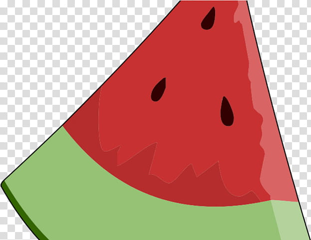 Watermelon, Cartoon, Citrullus, Fruit, Plant, Triangle transparent background PNG clipart