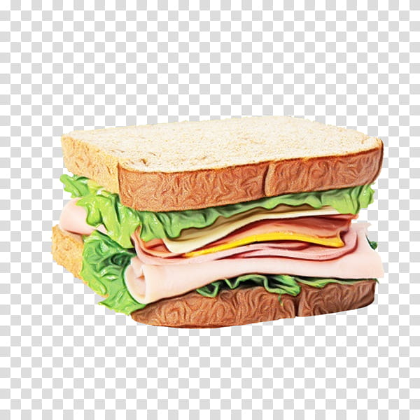 ham and cheese sandwich food sandwich bologna sandwich dish, Watercolor, Paint, Wet Ink, Cuisine, Fast Food, Turkey Ham, Finger Food transparent background PNG clipart