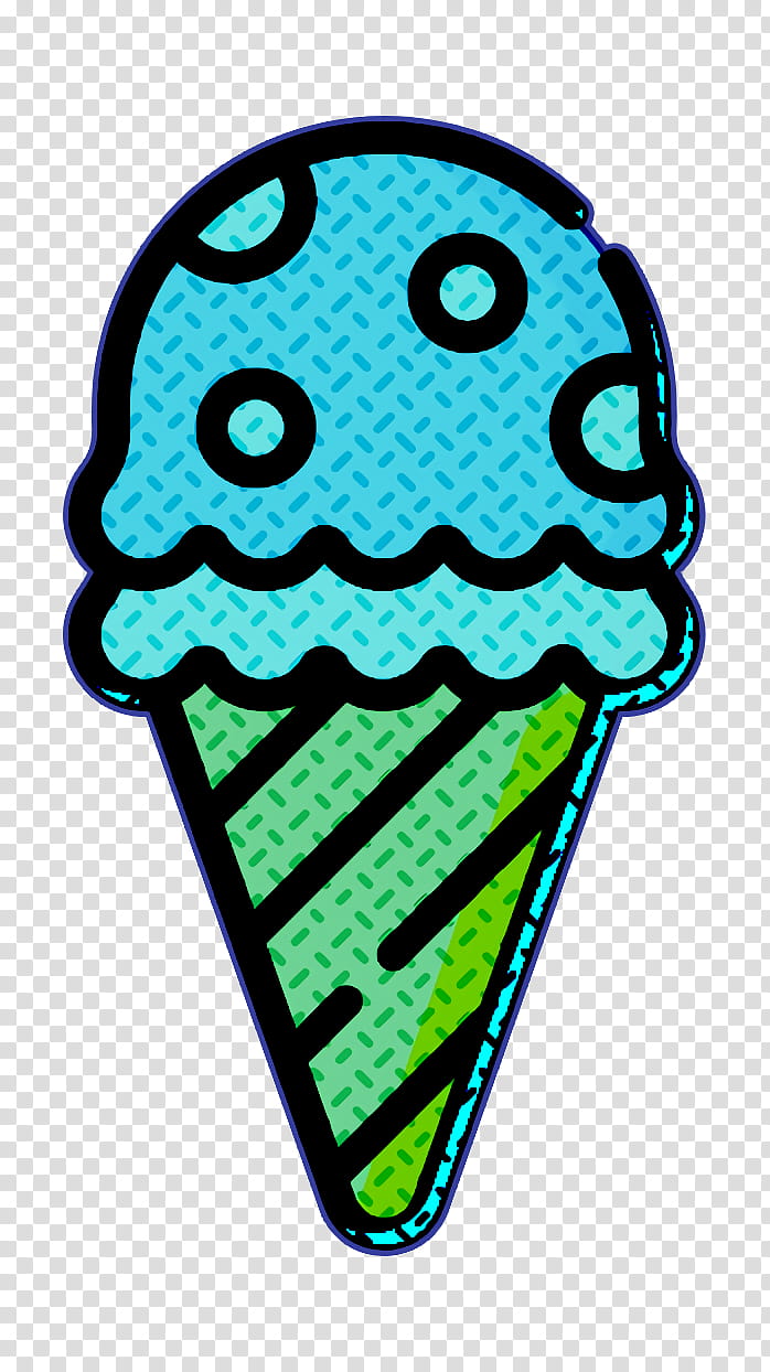 Summer icon Desserts and candies icon Ice cream icon, Turquoise transparent background PNG clipart