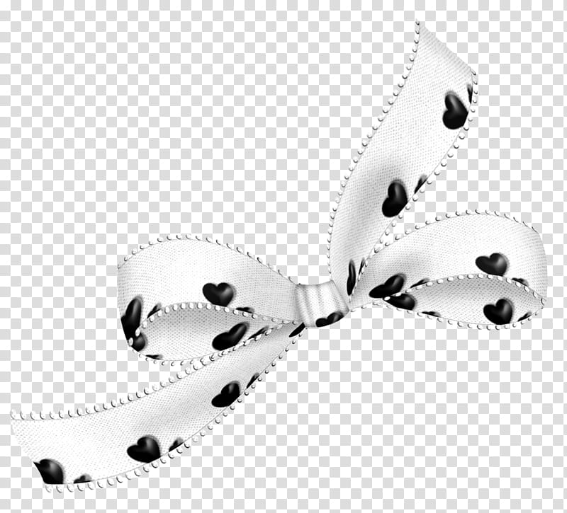 white and black heart print bow transparent background PNG clipart