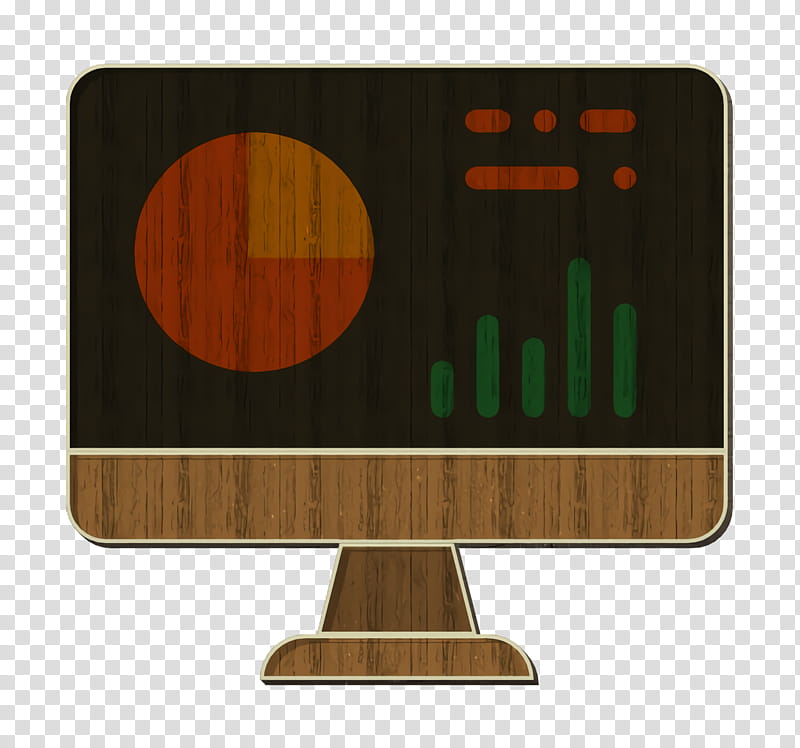 Monitor icon Analytics icon Office elements icon, Orange, Traffic Sign, Rectangle, Signage transparent background PNG clipart