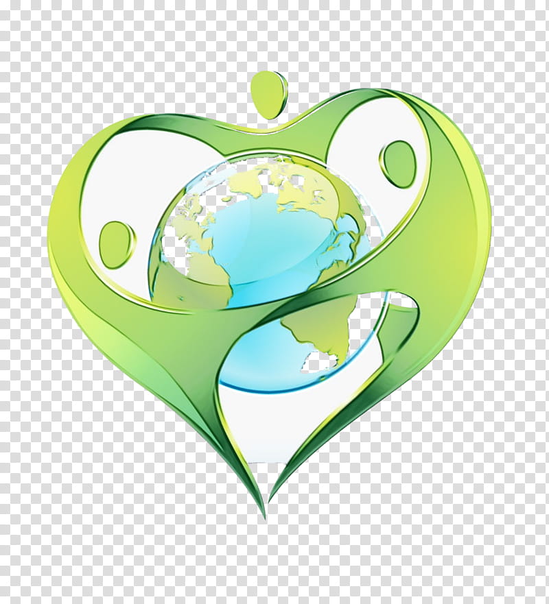 green heart logo earth plant, Earth Day, Save The World, Save The Earth, Watercolor, Paint, Wet Ink, Love, Symbol transparent background PNG clipart