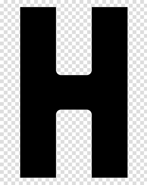 black H letter transparent background PNG clipart