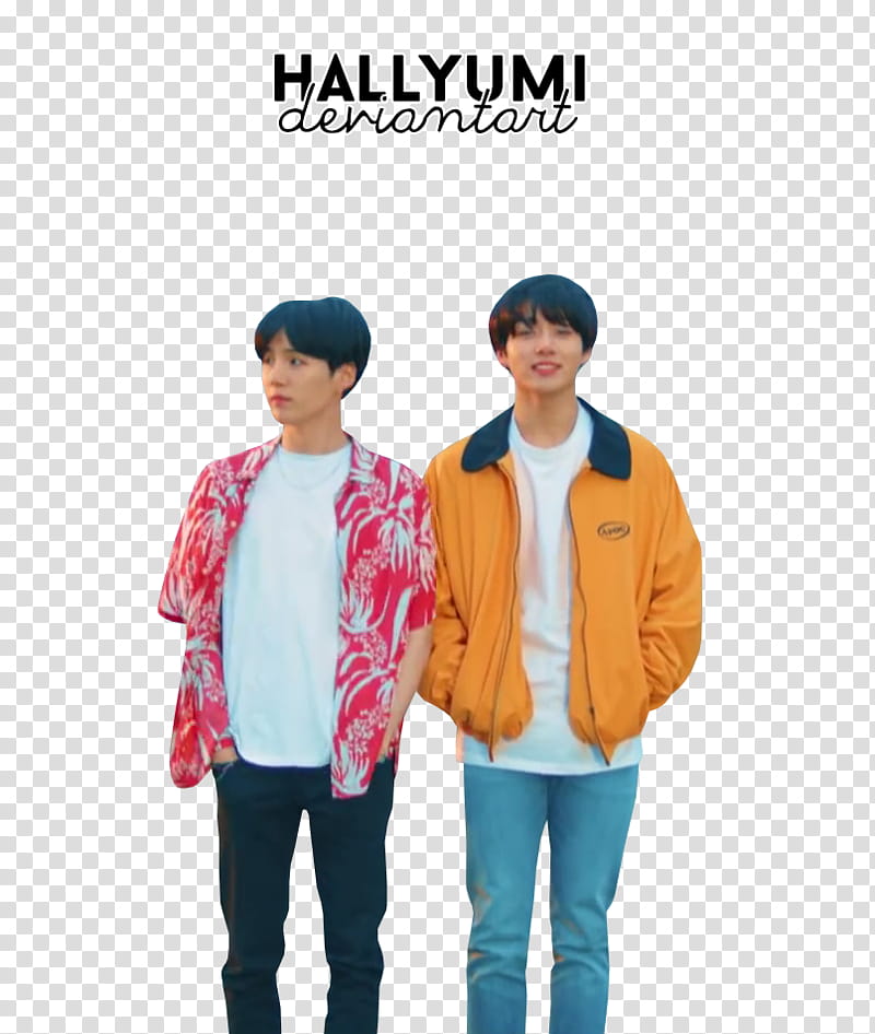 BTS Euphoria, two men standing side transparent background PNG clipart