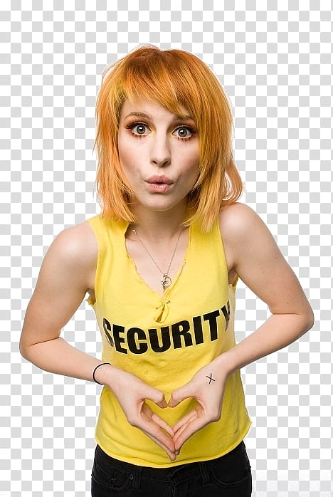 hayley williams, of a woman in yellow tank top transparent background PNG clipart