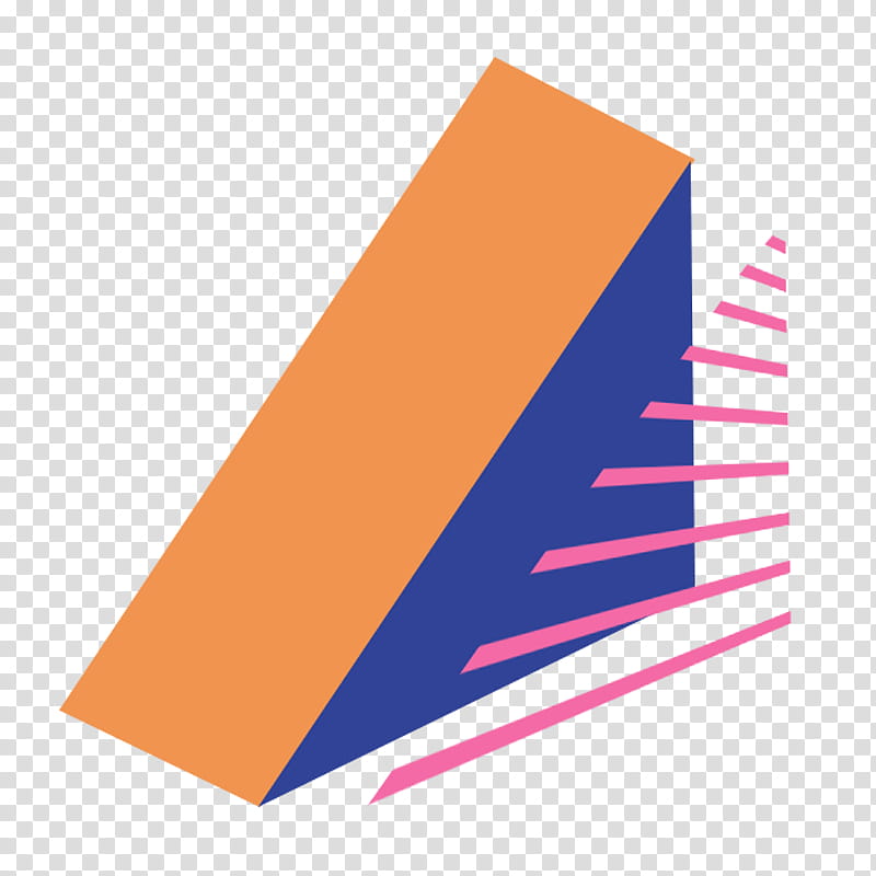 Memphis, blue and orange triangle illustration transparent background PNG clipart