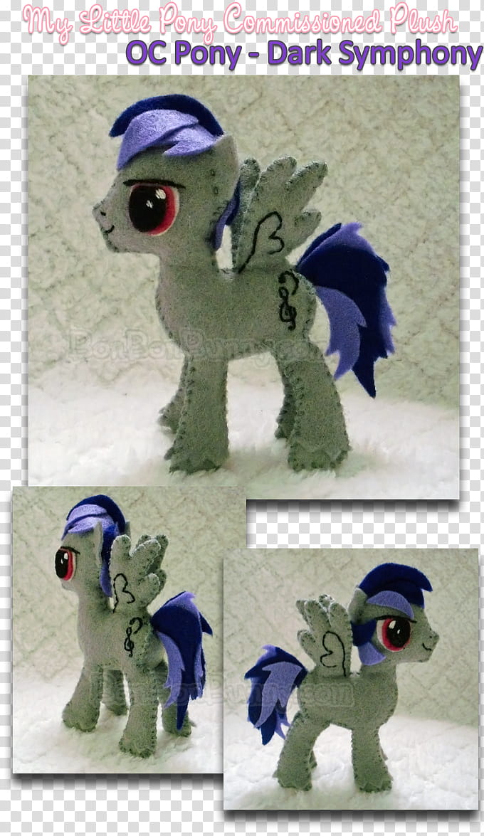 MLP Plush OC Pony, Dark Symphony transparent background PNG clipart