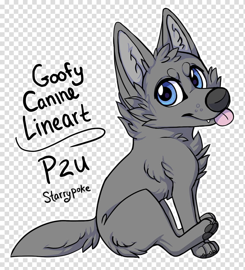 PU Goofy Canine Lineart transparent background PNG clipart