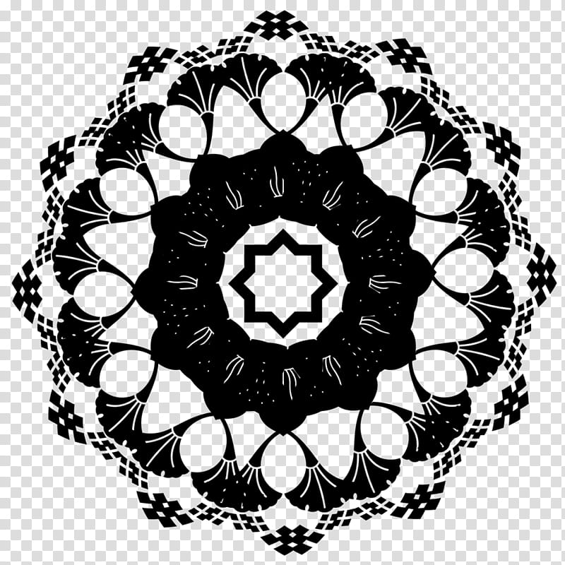 Resource HQ Kaleidoscopes, black flower transparent background PNG clipart