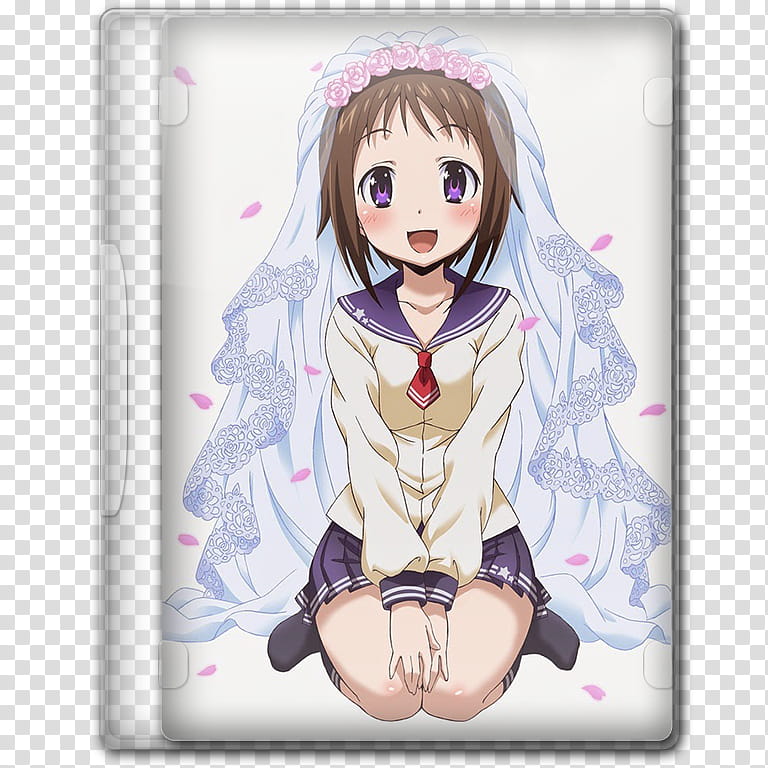 Anime  Summer Season Icon , Okusama ga Seitokaicho!, brown haired female character wearing white veil transparent background PNG clipart