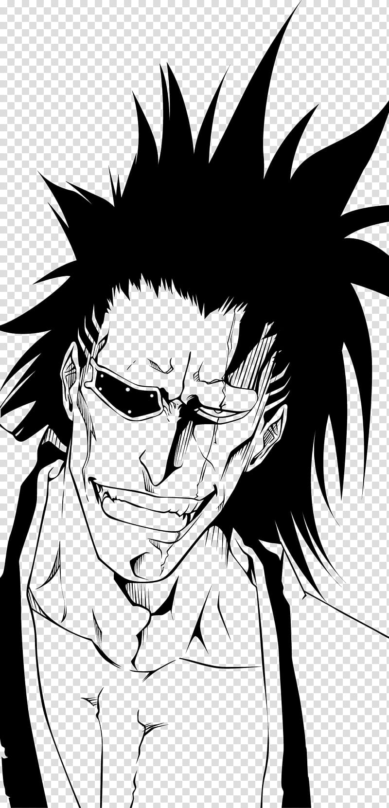 Kenpachi Zaraki Line Art transparent background PNG clipart