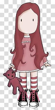 girl holding bear toy transparent background PNG clipart