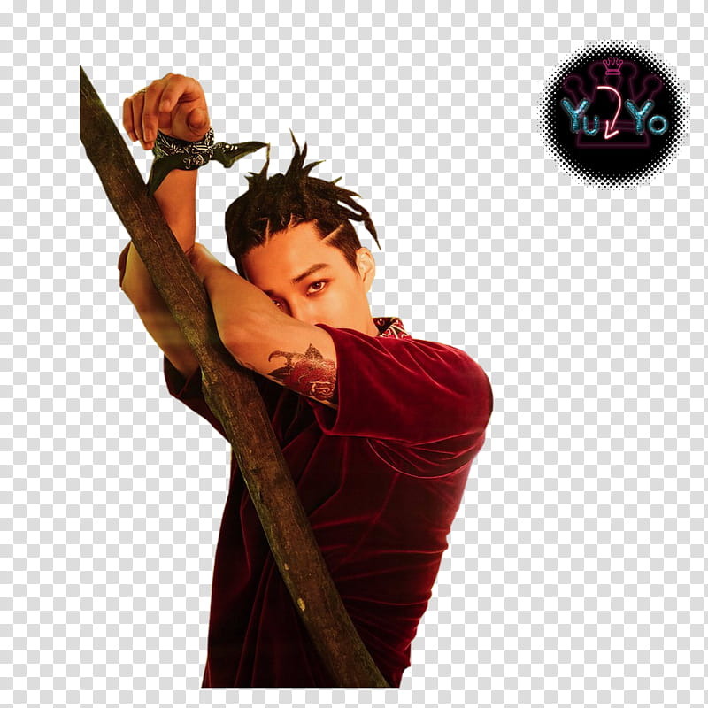 EXO THE WAR KO KO BOP, kai leaning on wooden branch transparent background PNG clipart