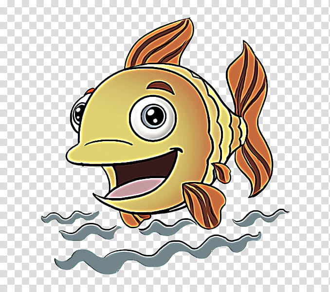 cartoon fish fish goldfish butterflyfish, Cartoon transparent background PNG clipart