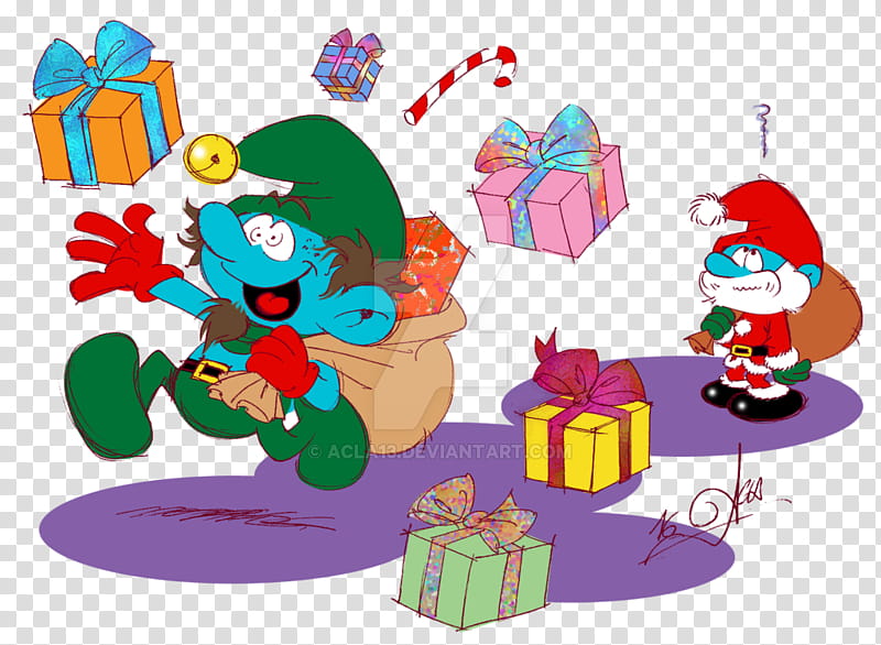 Christmas Tree Art, Santa Claus, Smurfs, Astrosmurf, Christmas Day, Christmas Ornament, Comics, Fan Art transparent background PNG clipart