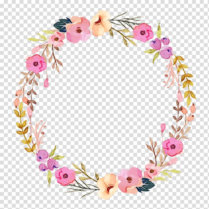 Watercolor Wreath Flower, Watercolor Painting, Floral Design, Garland, Drawing, Pink, Lei, Plant transparent background PNG clipart