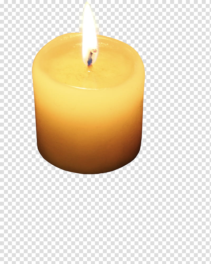 burning candle, yellow tealight candle with light transparent background PNG clipart