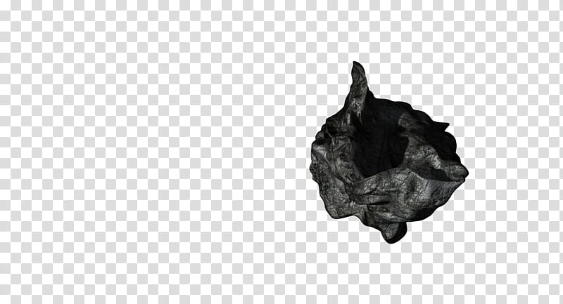 Asteroid mega, gray and black stone art transparent background PNG clipart