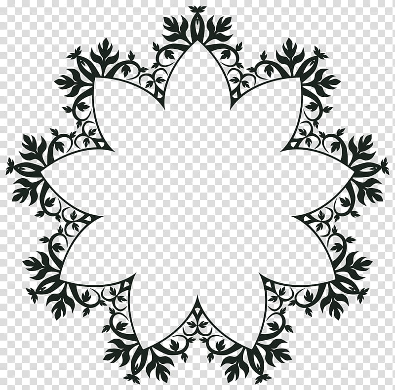Black And White Flower, BORDERS AND FRAMES, Mandala Coloring Book, Frames, Drawing, Visual Arts, Ornament, Painting transparent background PNG clipart