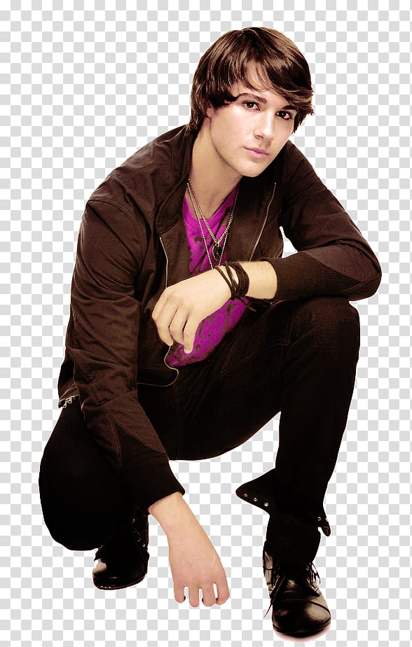 Big Time Rush , man in brown jacket transparent background PNG clipart