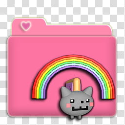 Folders Nyan Cat, pink folder transparent background PNG clipart