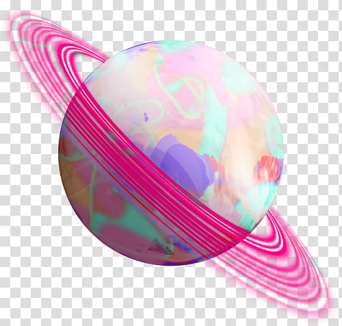 , pink and multicolored planet with ring illustration transparent background PNG clipart
